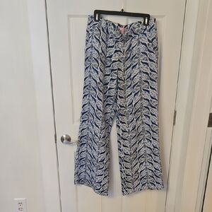 Lilly Pulitzer Blue and White Wide Leg Jumpsuit